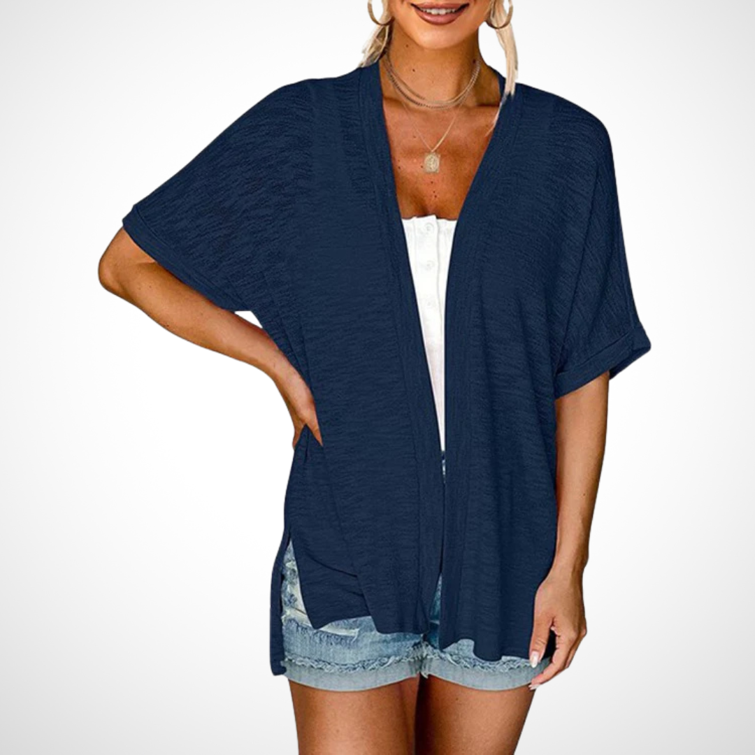 Kimberly Benn | Stylish Flowy Short Sleeve Cardigan