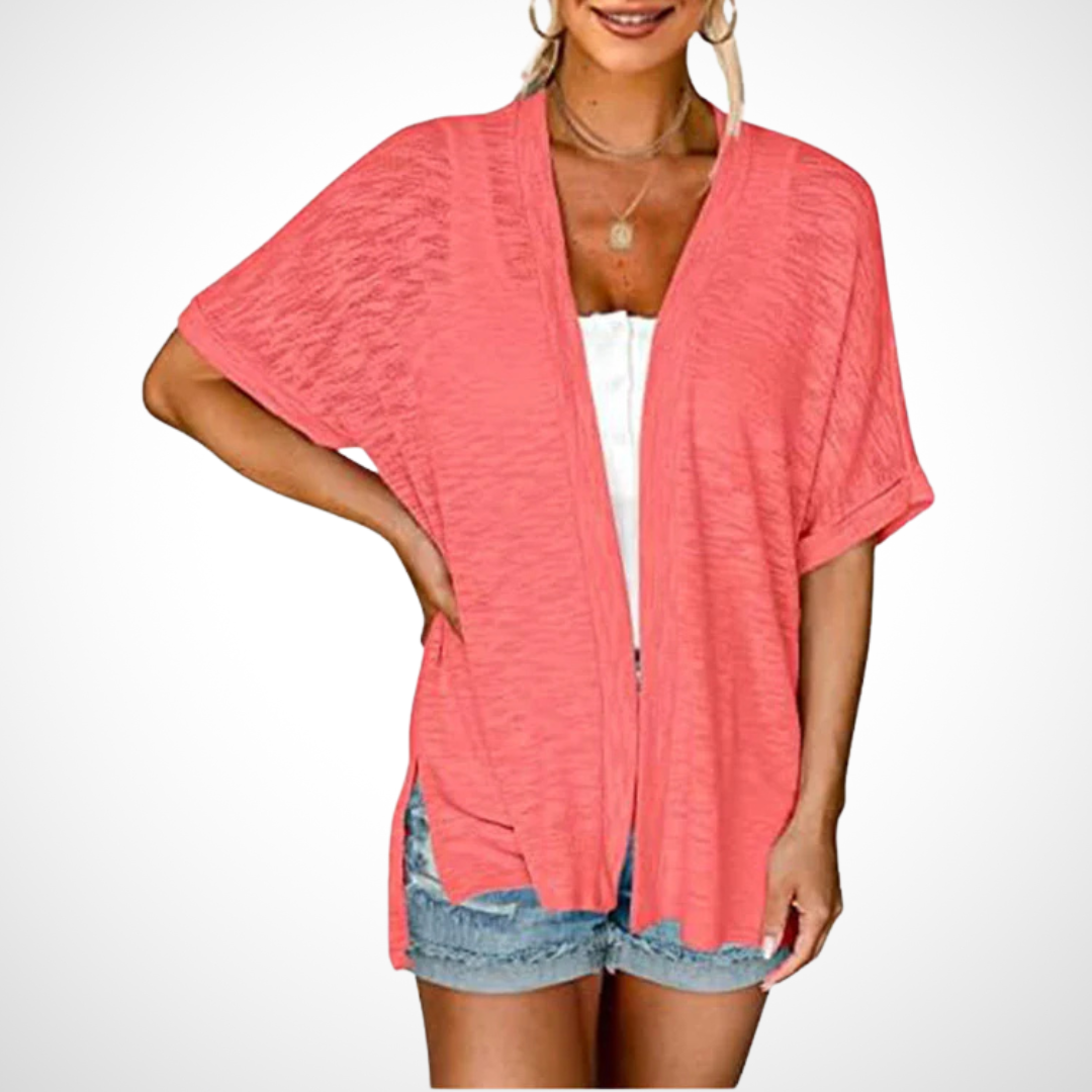 Kimberly Benn | Stylish Flowy Short Sleeve Cardigan