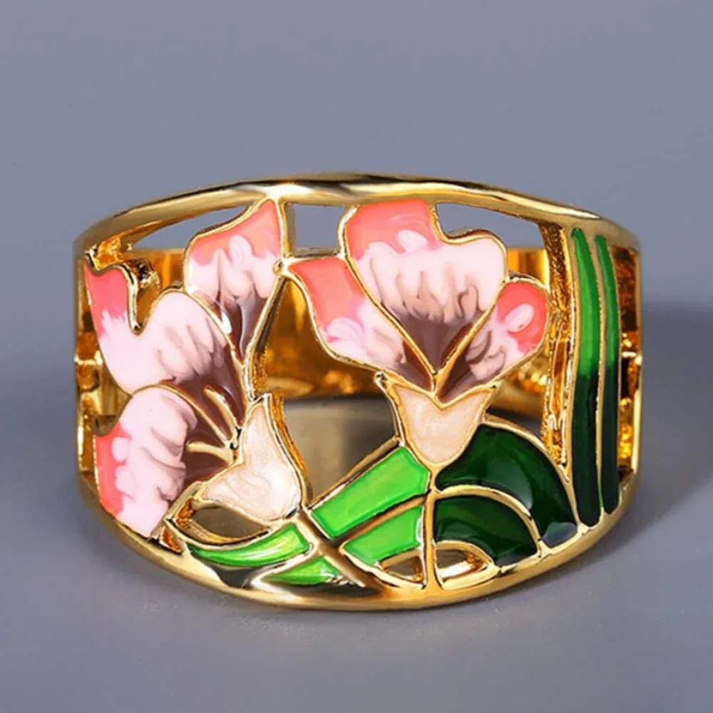 Kimberly Benn | Gold Enamel Flower Ring