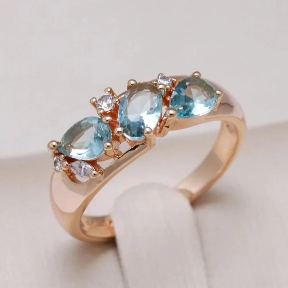 Kimberly Benn | Gold Ring With Blue Zirconia