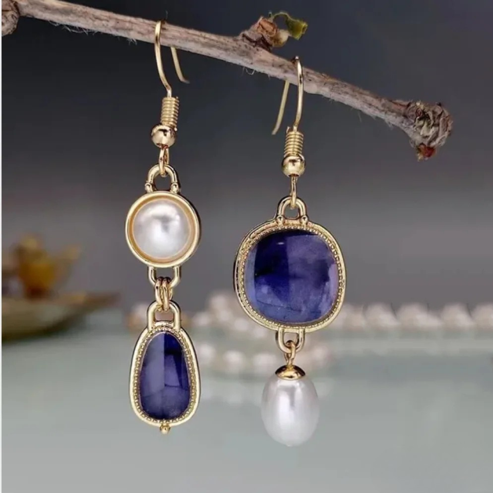Kimberly Benn | Retro Blue Stone Earrings
