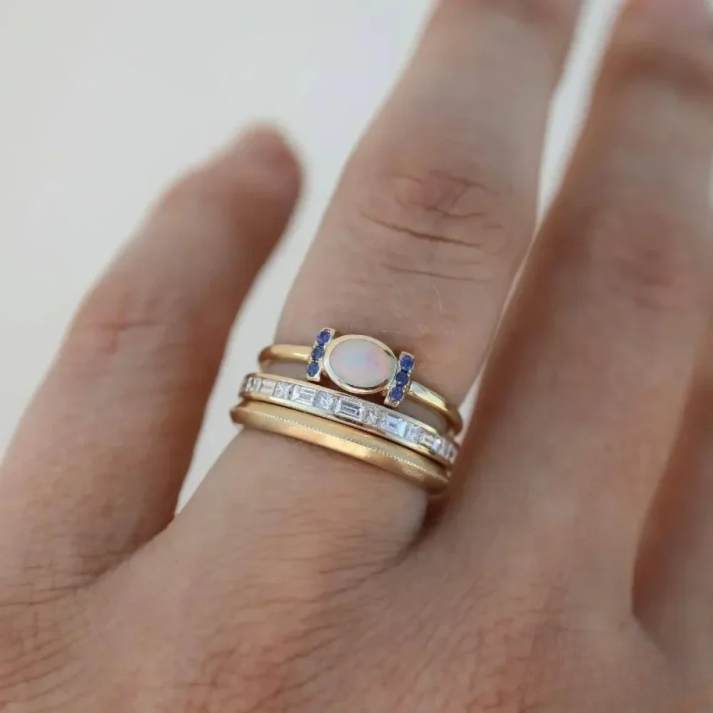 Kimberly Benn | Set Of Gold Opal Rings