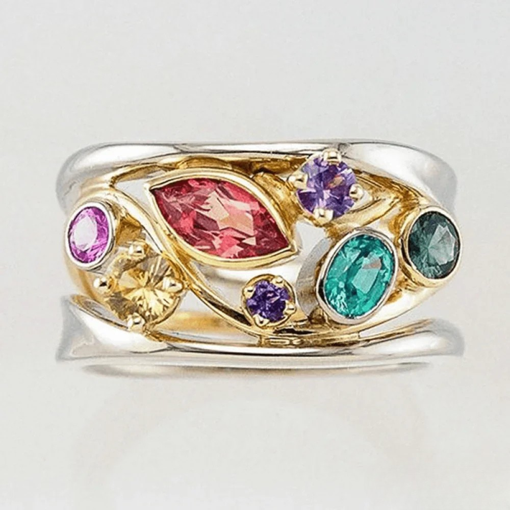 Kimberly Benn | Vintage Ring with Gold and Silver-Colored Zirconia