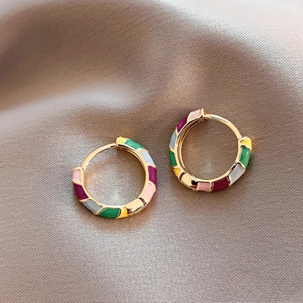 Kimberly Benn | Colorful Enamel Gold Earrings