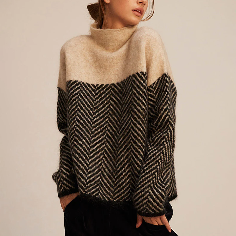 Kimberly Benn | Two-Tone High-Neck Pullover