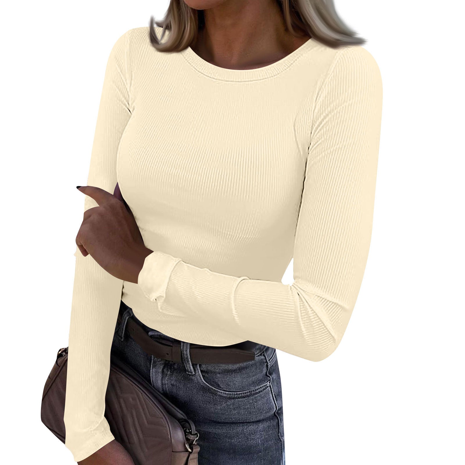 Kimberly Benn | Casual Summer Crewneck Rib Fit Top