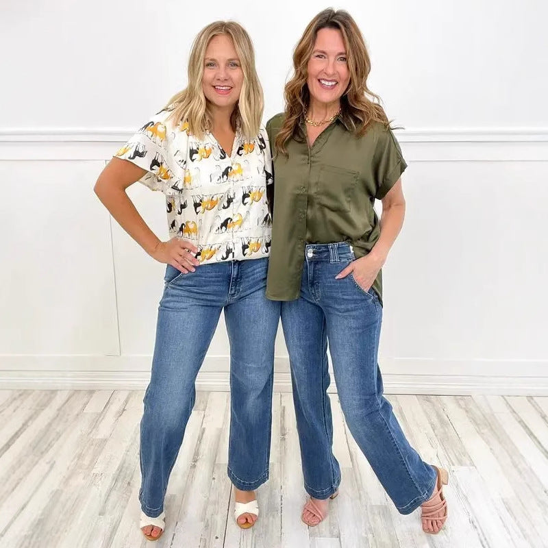 Kimberly Benn | Comfy Double Down Wide Leg Jeans