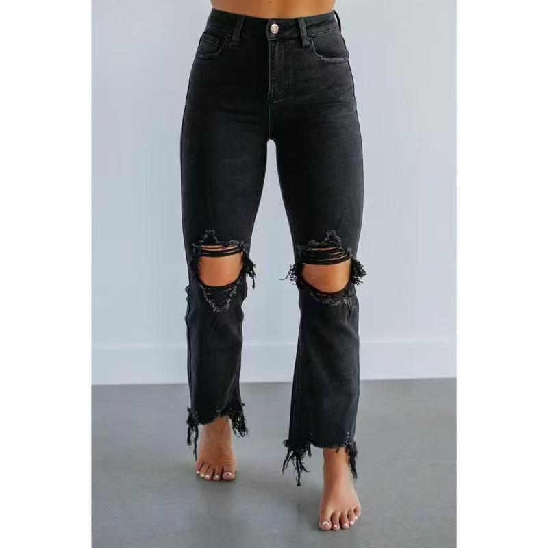 Kimberly Benn | Casual Washed Slim-Fit Ripped Jeans