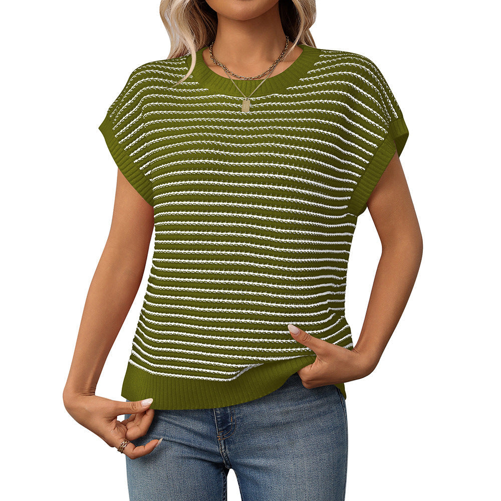 Kimberly Benn | Casual Striped Round-Neck Sweater