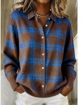Kimberly Benn | Soft Hoodie Blouse With Check Pattern
