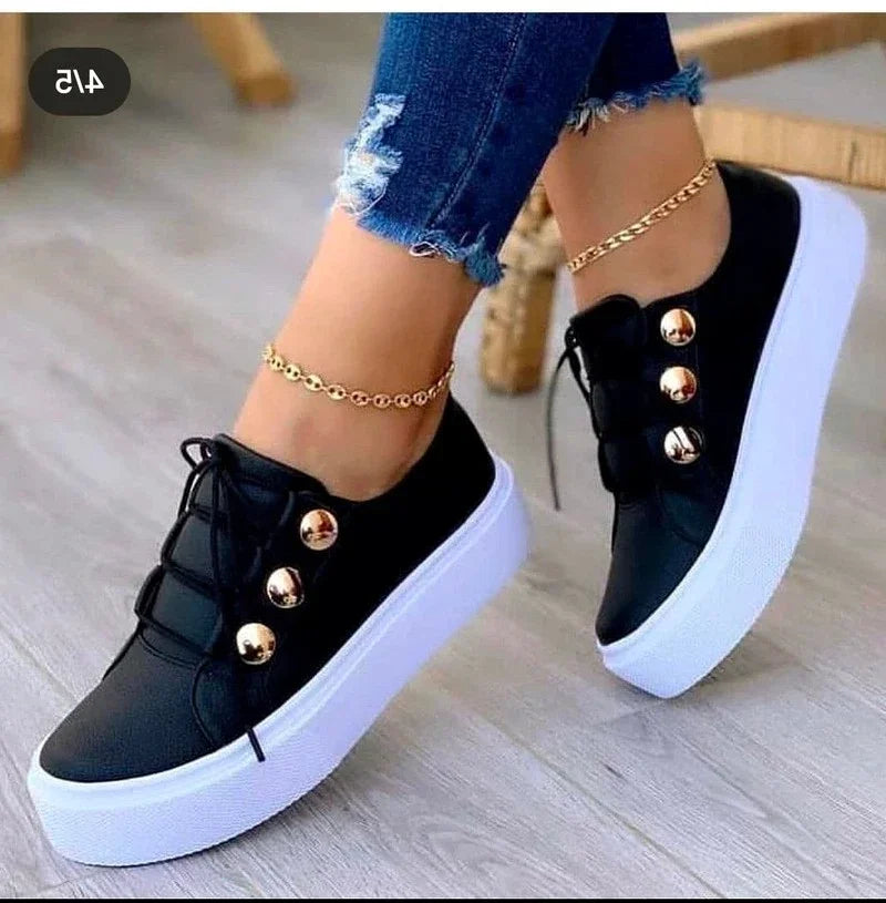 Kimberly Benn | Orthopedic Round Toe Platform Sneakers