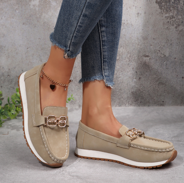 Kimberly Benn | Chic Diamond Buckle Loafers