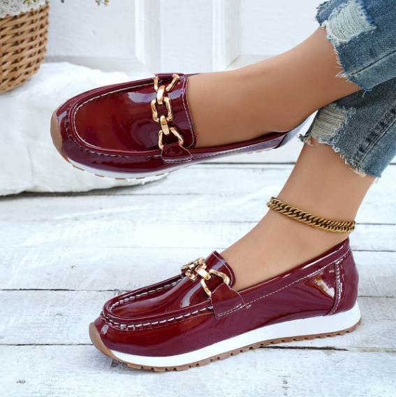 Kimberly Benn | Shiny Bordeaux Loafers