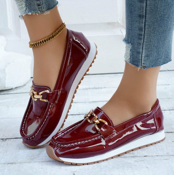 Kimberly Benn | Shiny Bordeaux Loafers