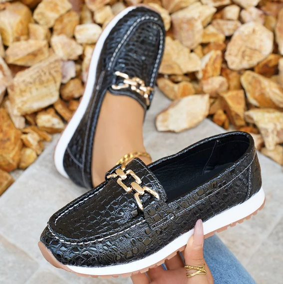 Kimberly Benn | Black Crocodile Loafers