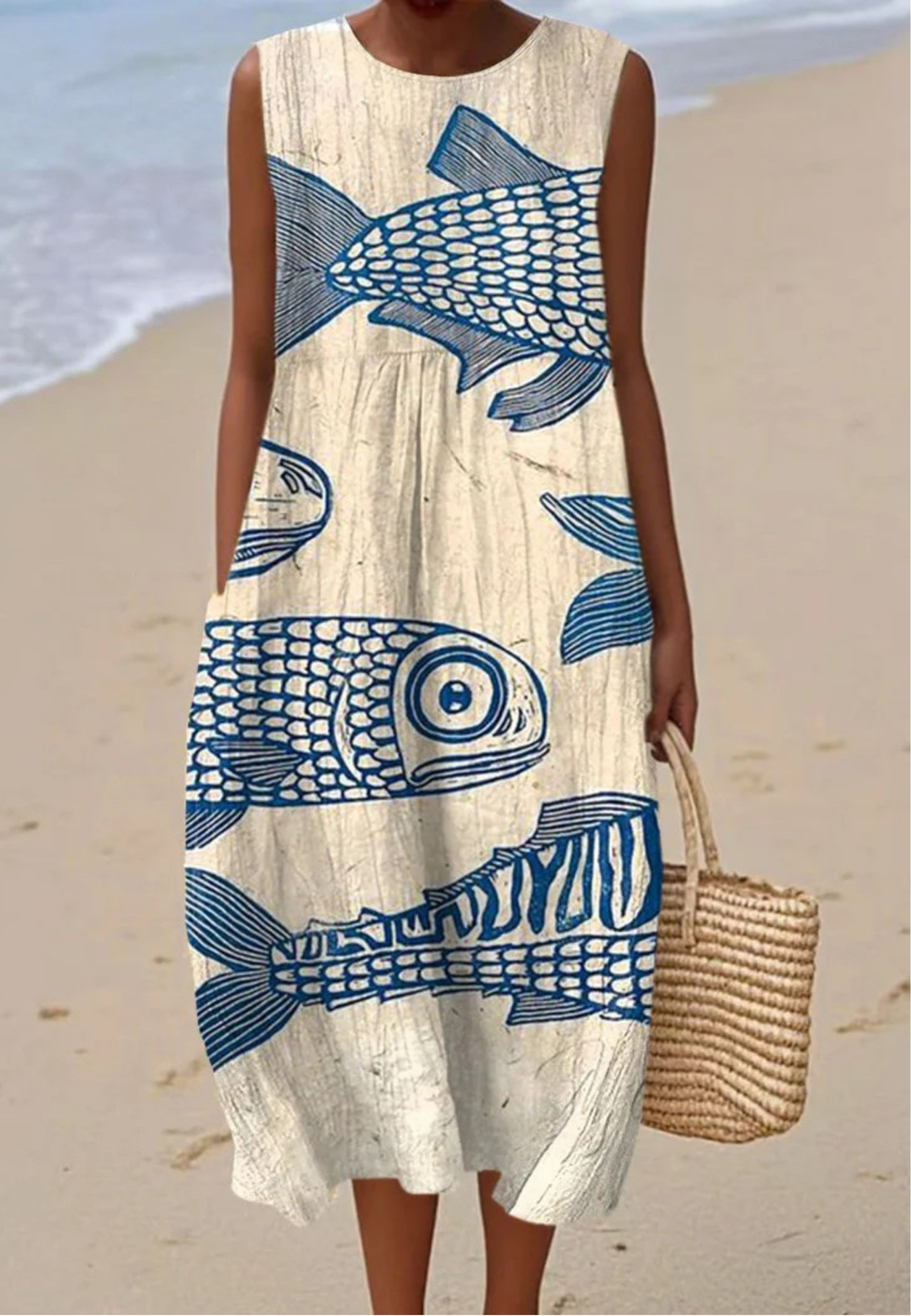 Kimberly Benn | Vintage-Inspired Dress With Fish Art Print