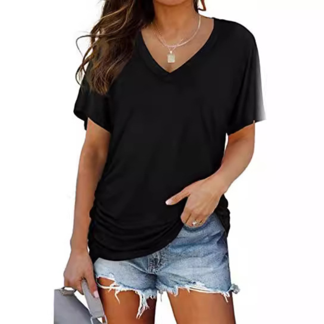 Kimberly Benn | Classic V-Neck Loose Fit Shirt
