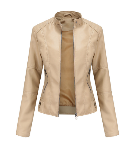 Kimberly Benn | Women’s Leather Jacket With Mandarin Collar