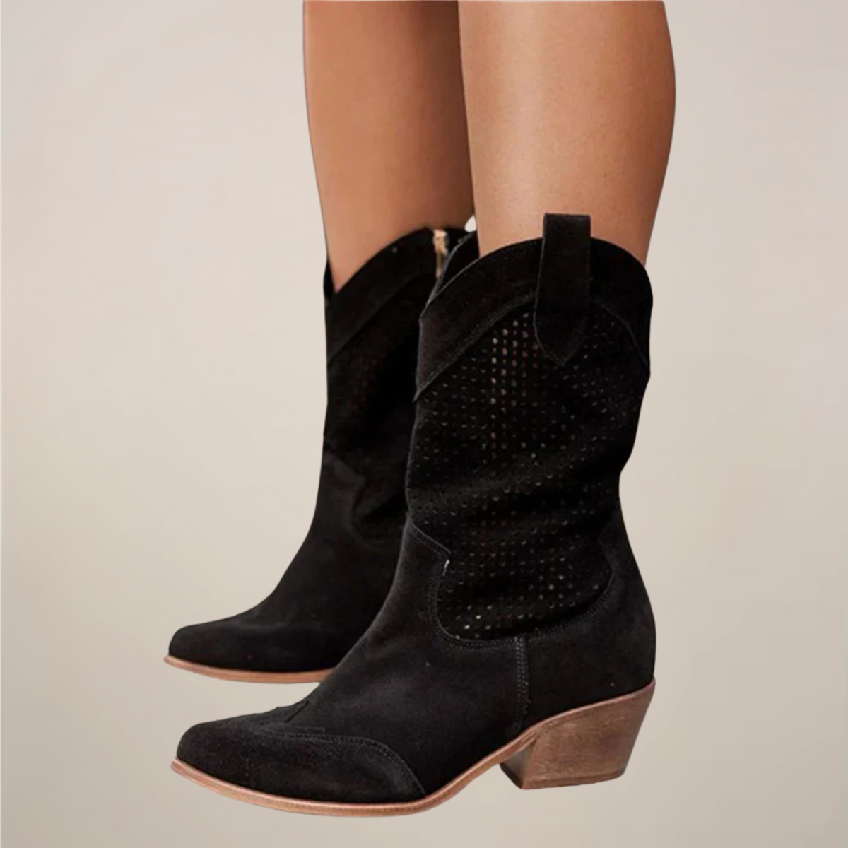 Kimberly Benn | Women's Perforated Western Mid-Calf Boots
