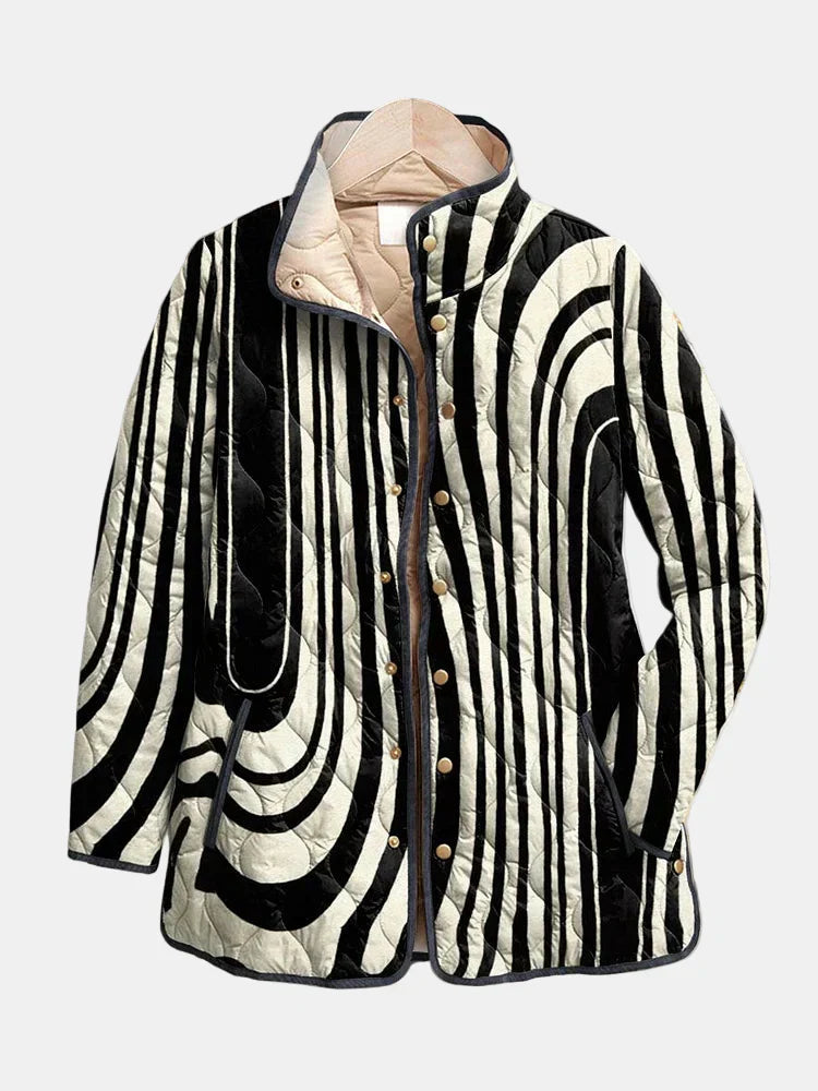 Kimberly Benn | Casual Quilted Jacket With Abstract Geometric Design