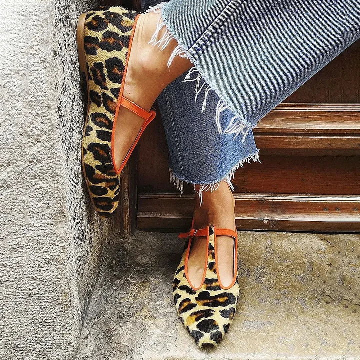 Kimberly Benn | Leopard T-Strap Flats
