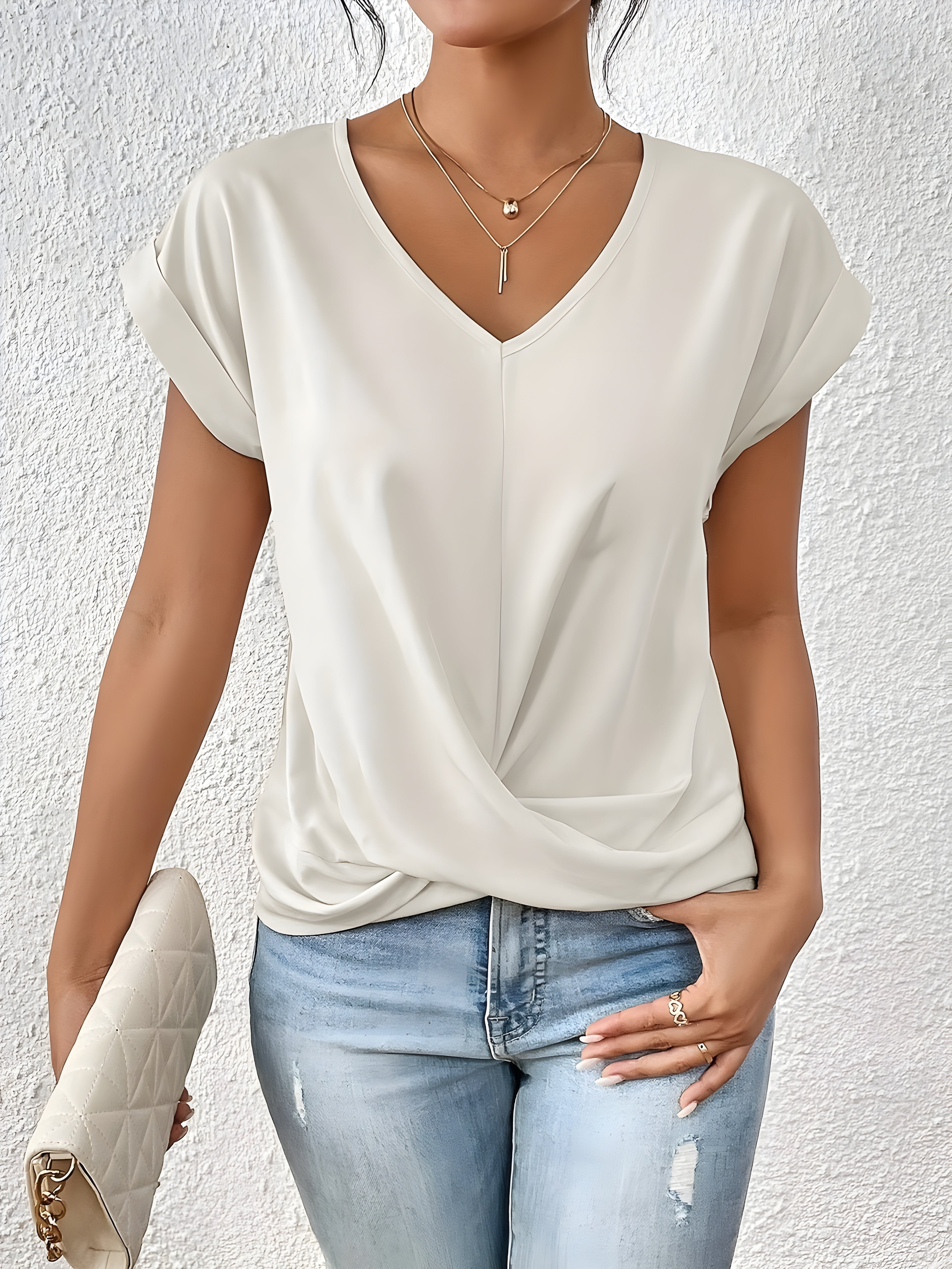 Kimberly Benn | Twist Front V-Neck Top
