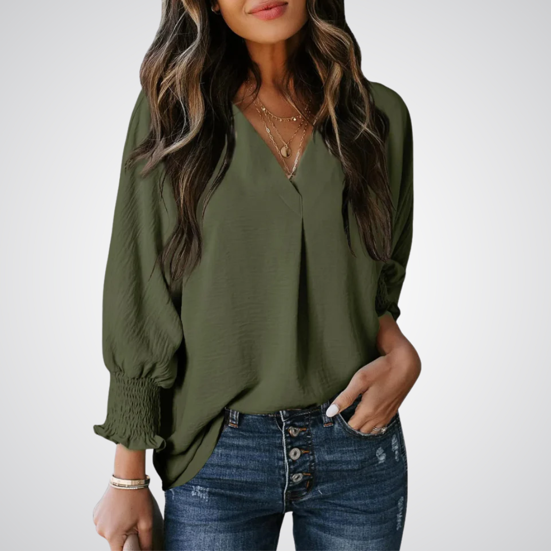 Kimberly Benn | Classic V-Neck Tunic Blouse