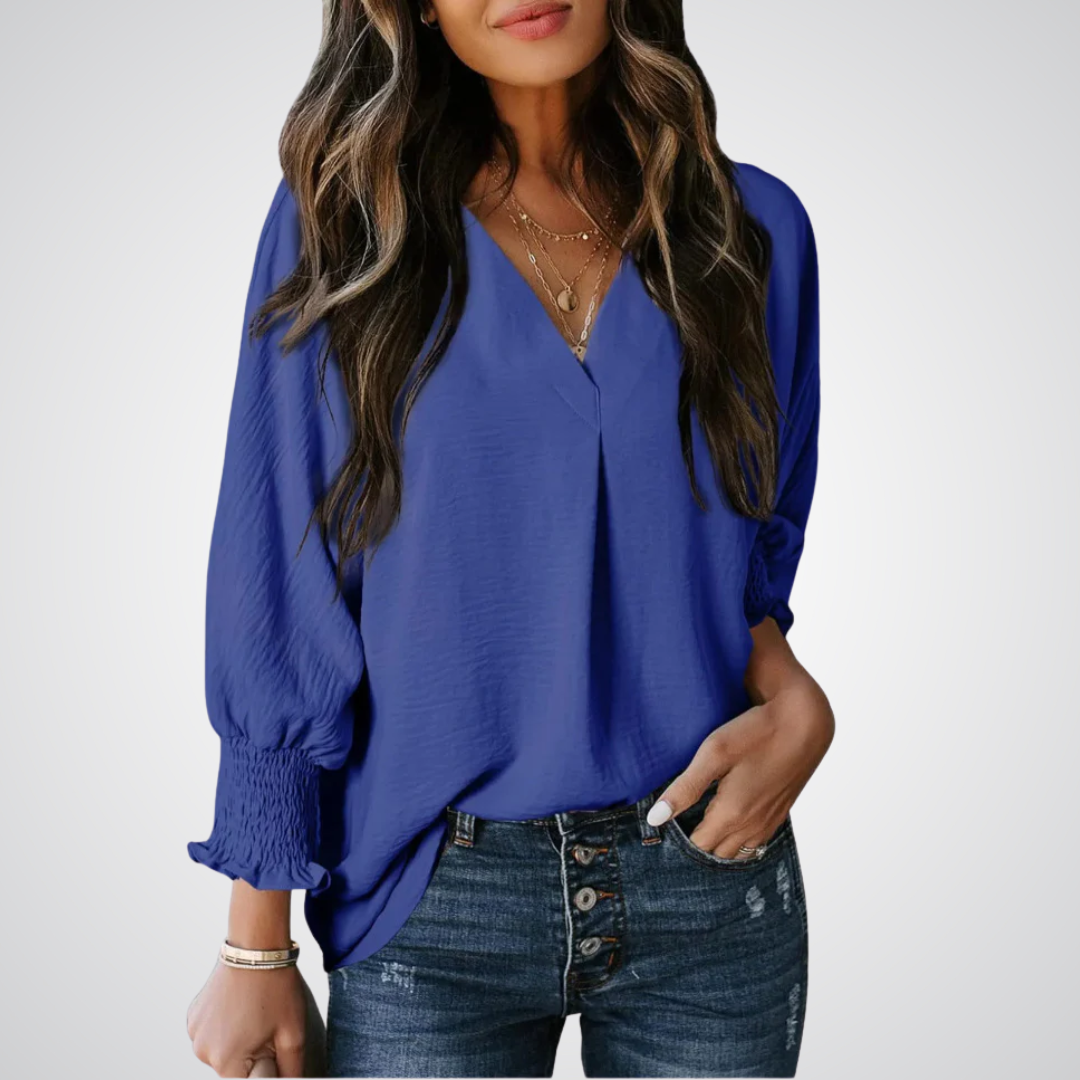 Kimberly Benn | Classic V-Neck Tunic Blouse