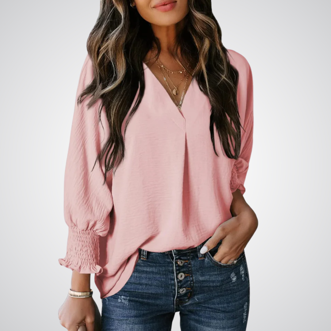 Kimberly Benn | Classic V-Neck Tunic Blouse