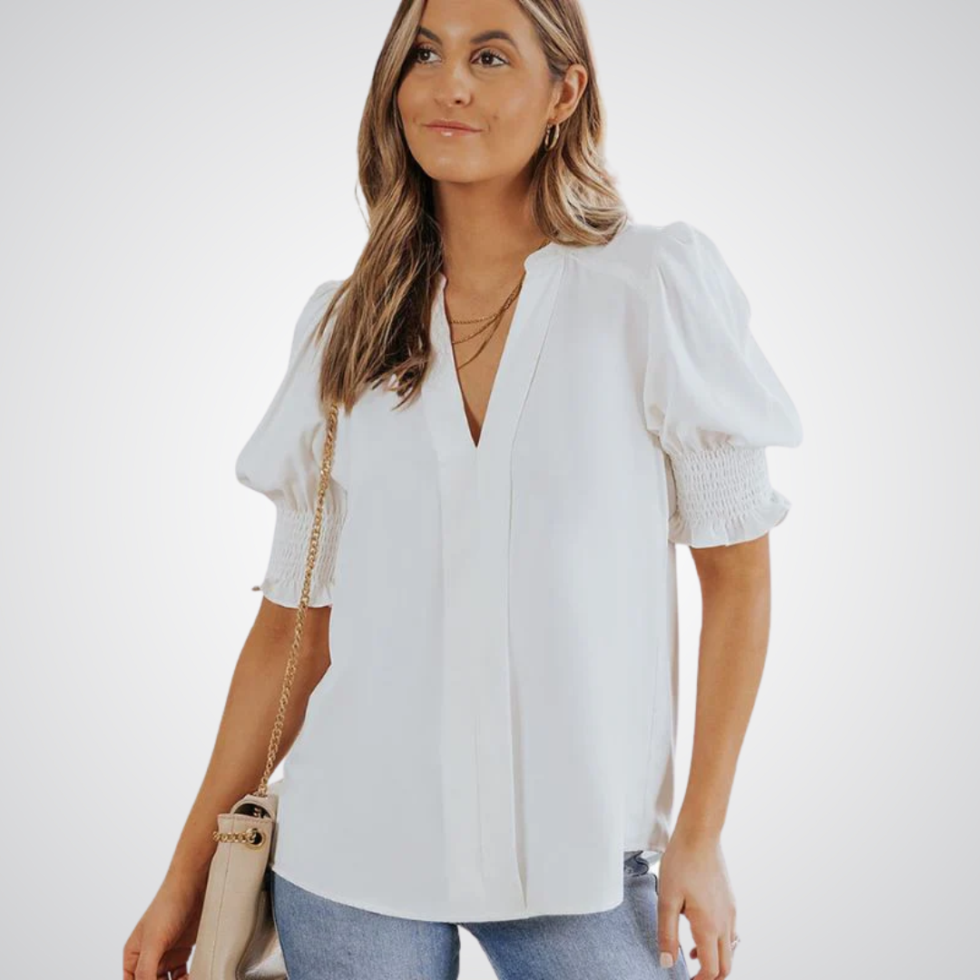Kimberly Benn | Chic V-Neck Blouse