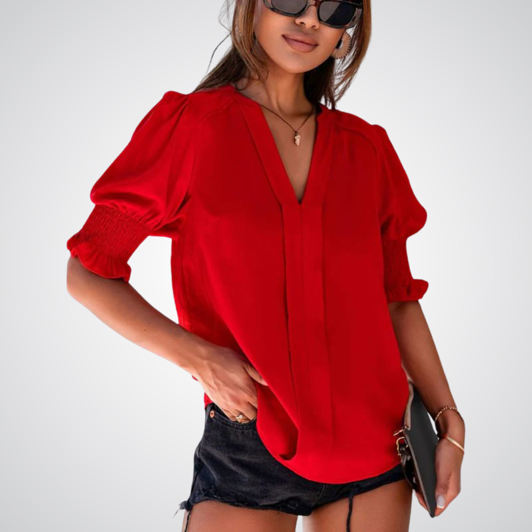 Kimberly Benn | Chic V-Neck Blouse