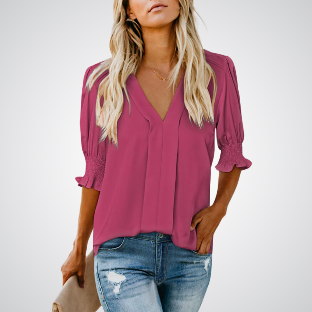 Kimberly Benn | Chic V-Neck Blouse