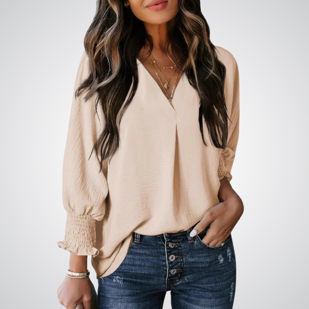 Kimberly Benn | Classic V-Neck Tunic Blouse