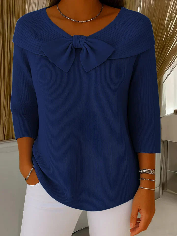 Kimberly Benn | Women's Sweater, Bow, Round Neckline