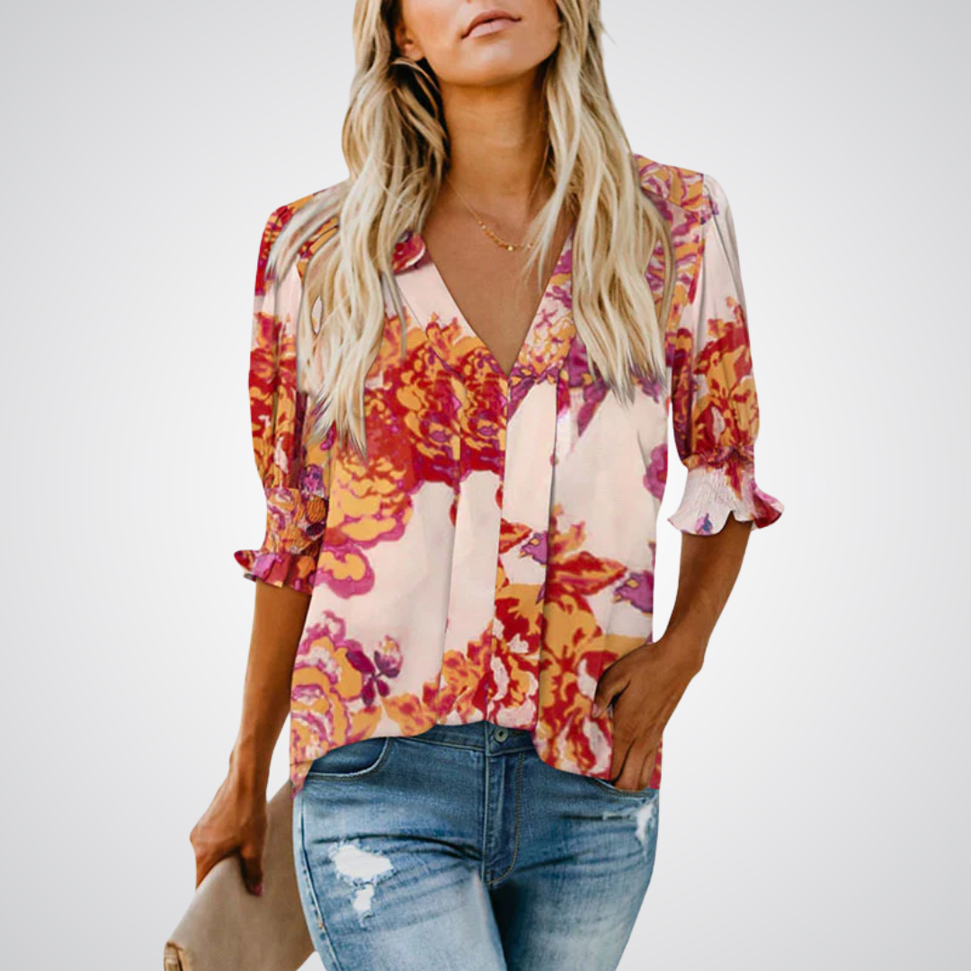 Kimberly Benn | Chic V-Neck Blouse