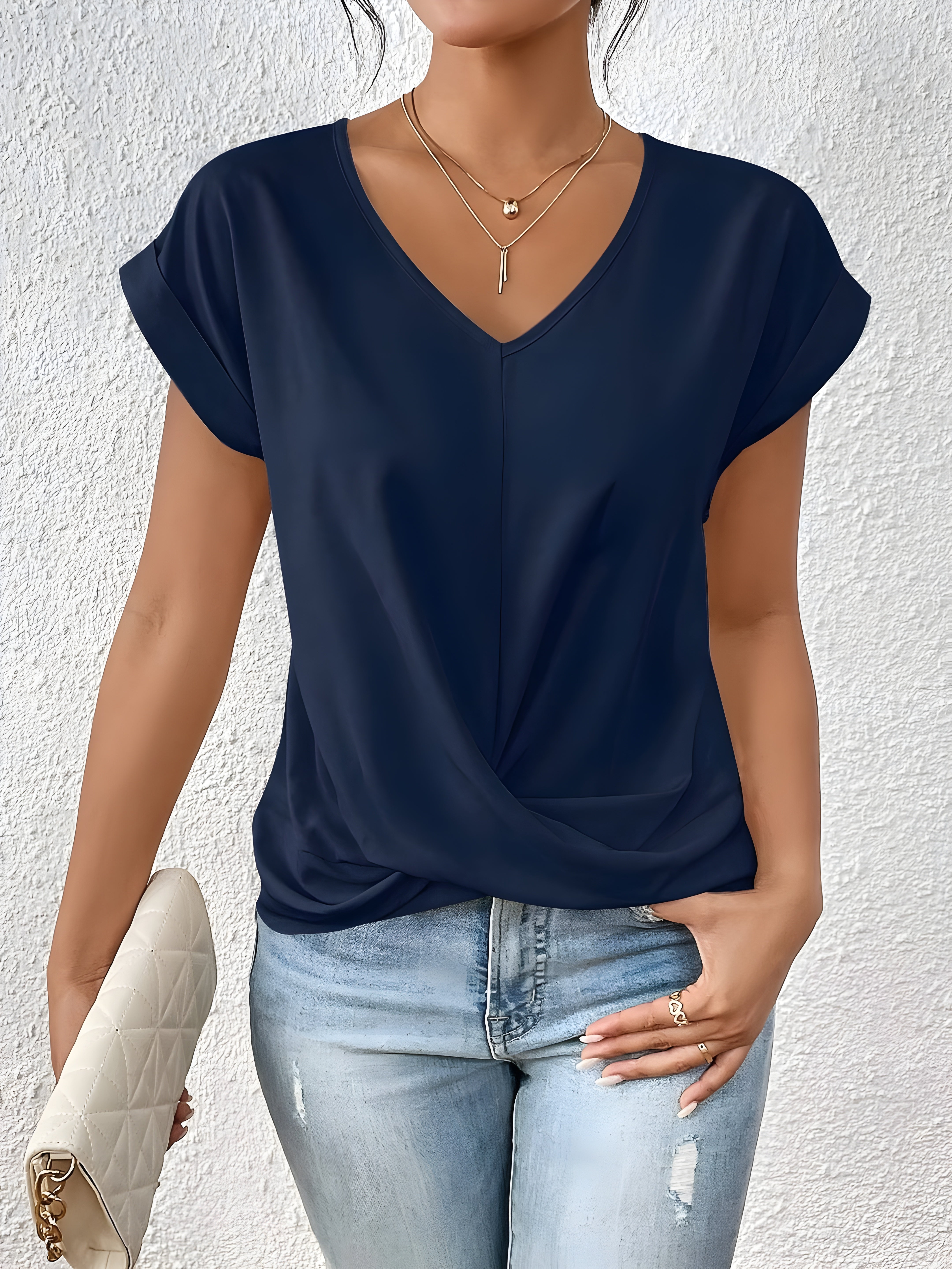 Kimberly Benn | Twist Front V-Neck Top