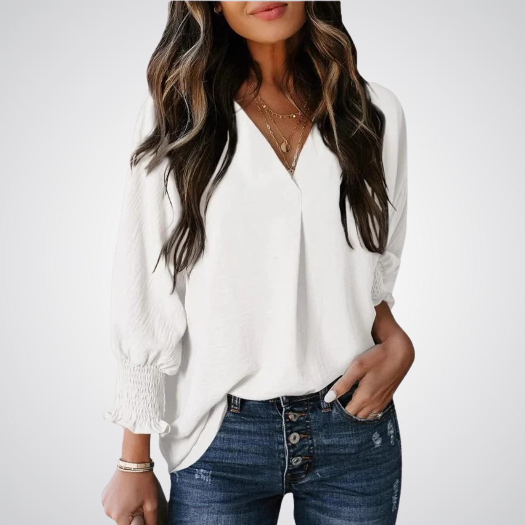 Kimberly Benn | Classic V-Neck Tunic Blouse
