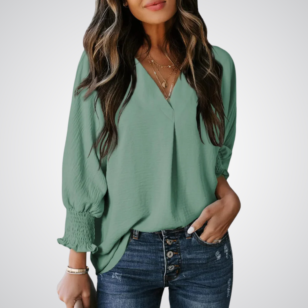 Kimberly Benn | Classic V-Neck Tunic Blouse