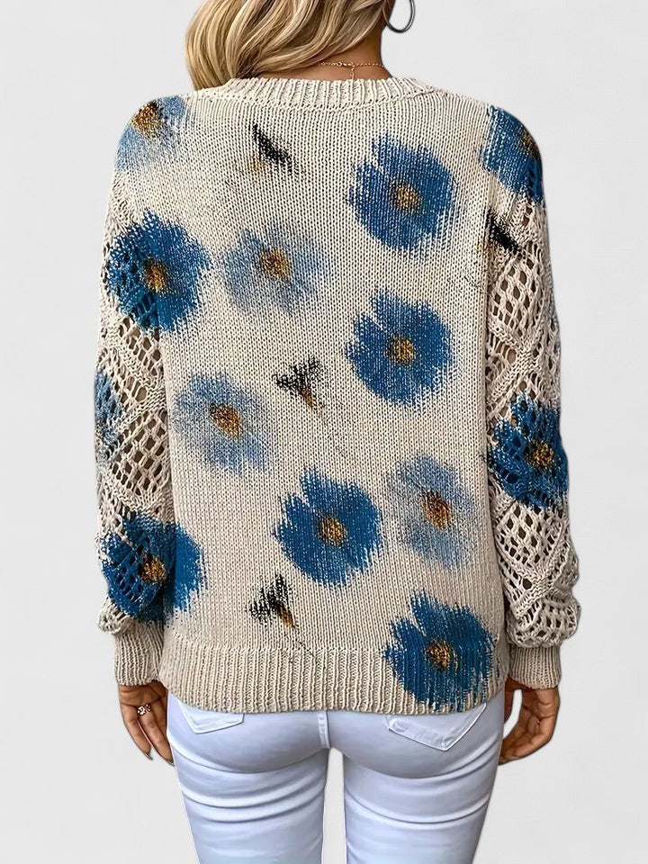 Kimberly Benn | Elegant Floral Knit Sweater