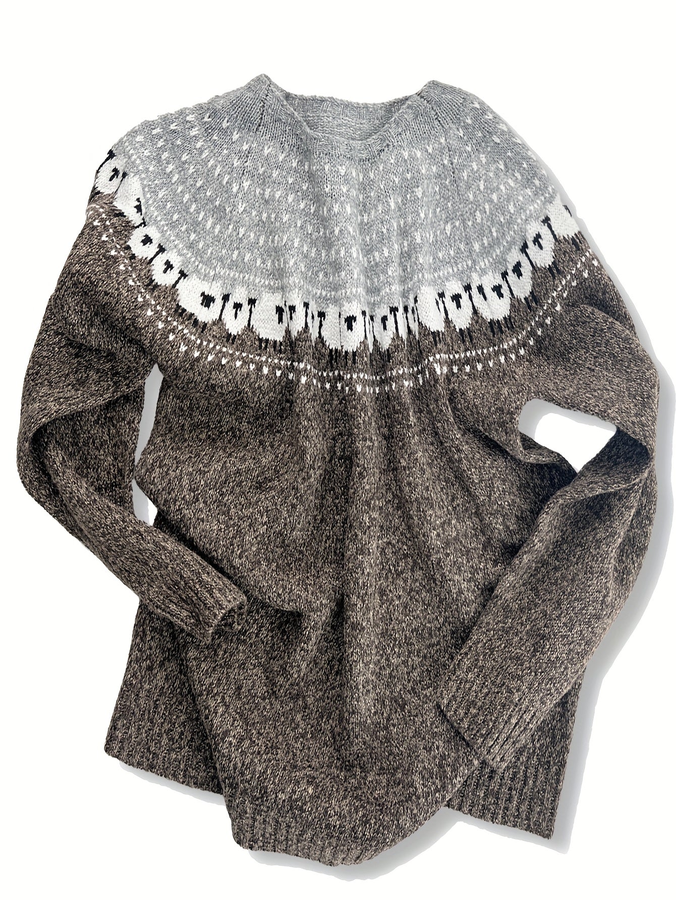Kimberly Benn | Elegant Winter Sweater in Sheep Jacquard Pattern