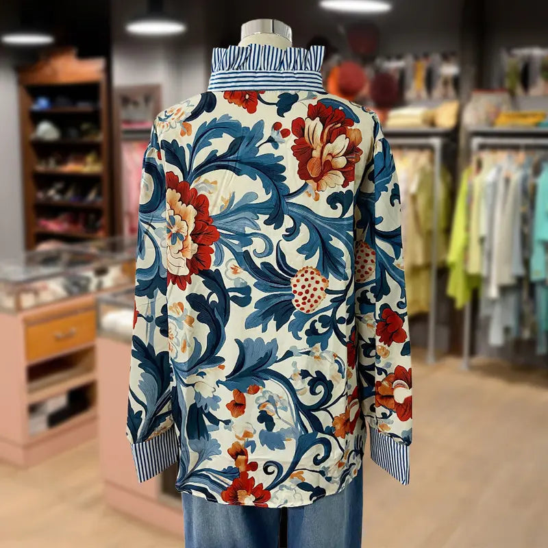 Kimberly Benn | Classy Vintage Floral Printed Blouse