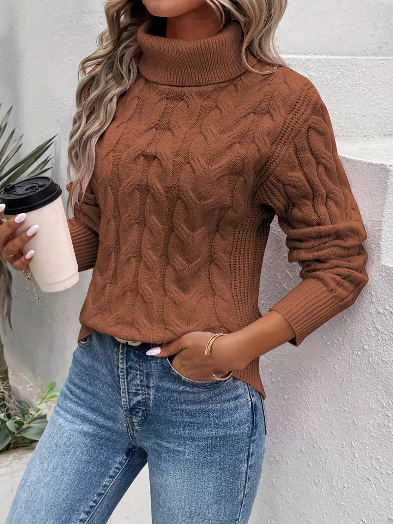 Kimberly Benn | Cable Knit Turtleneck Sweater