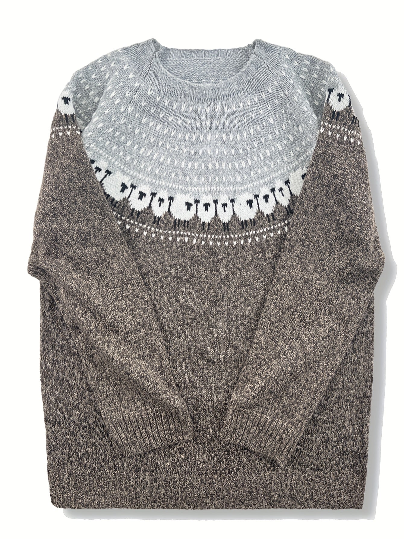 Kimberly Benn | Elegant Winter Sweater in Sheep Jacquard Pattern