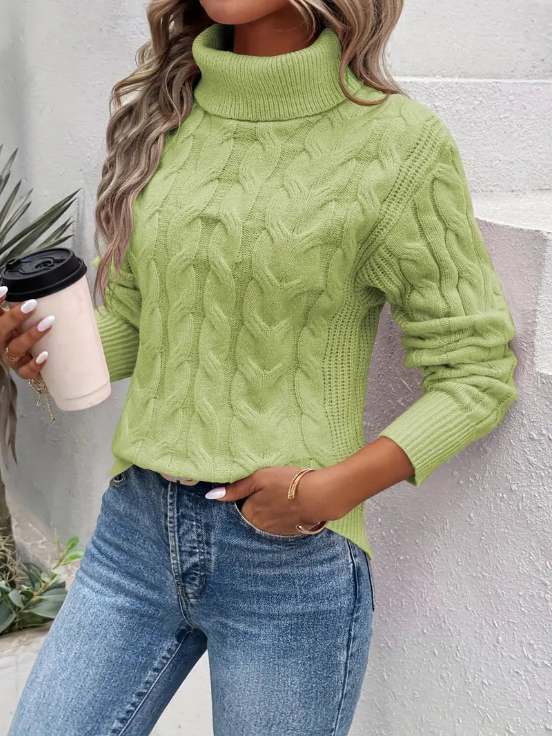 Kimberly Benn | Cable Knit Turtleneck Sweater