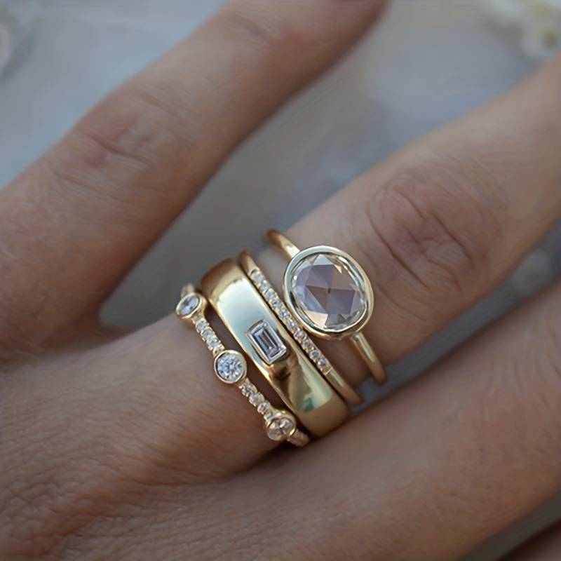Kimberly Benn | Vintage Gold And Zirconia Ring Set