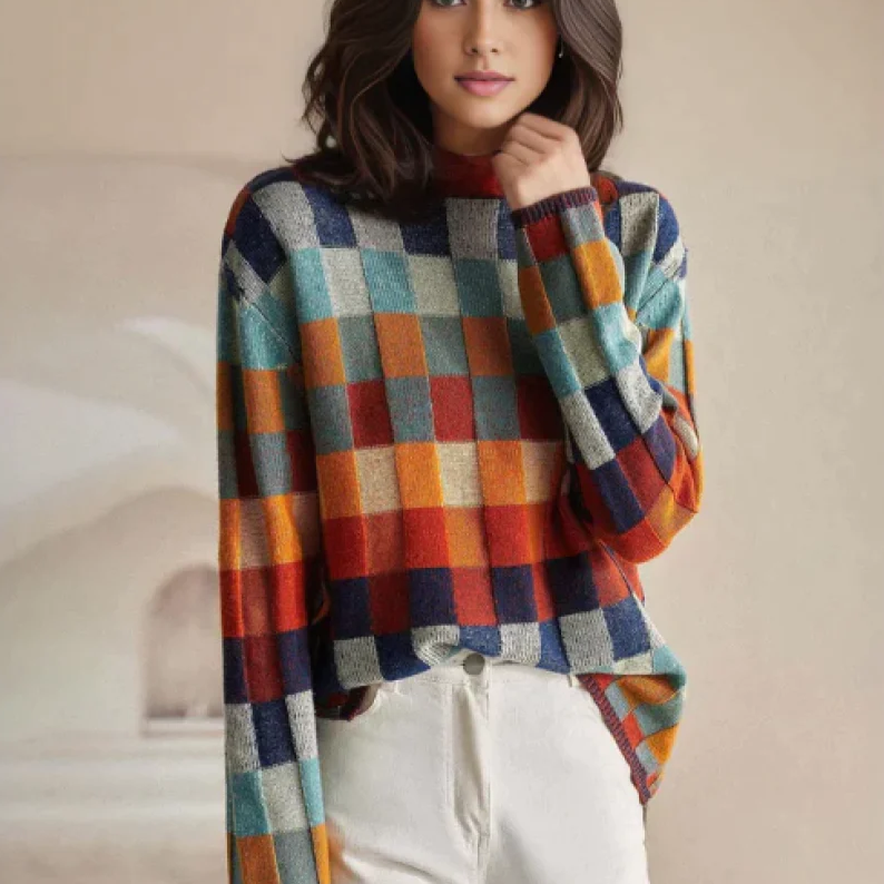 Kimberly Benn | Retro-Inspired Plaid Sweater