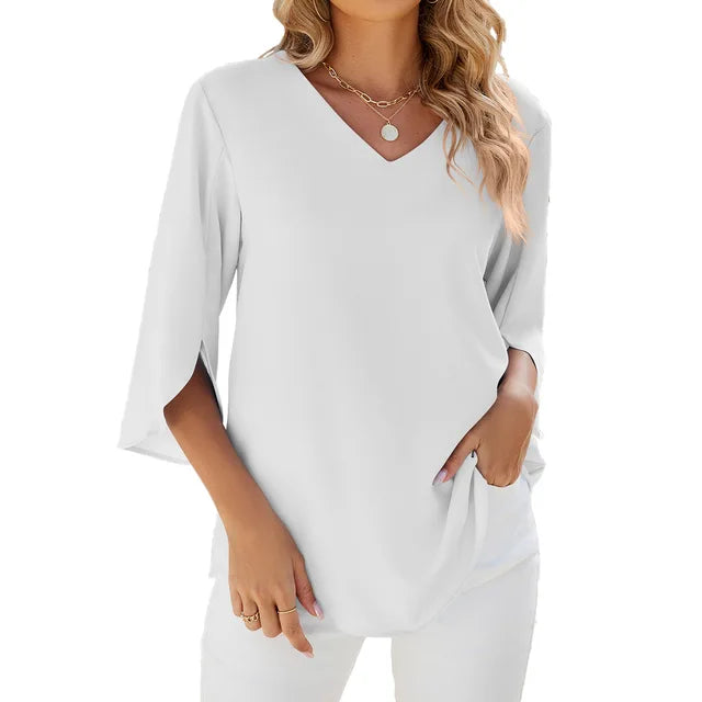Kimberly Benn | Elegant V-Neck Blouse