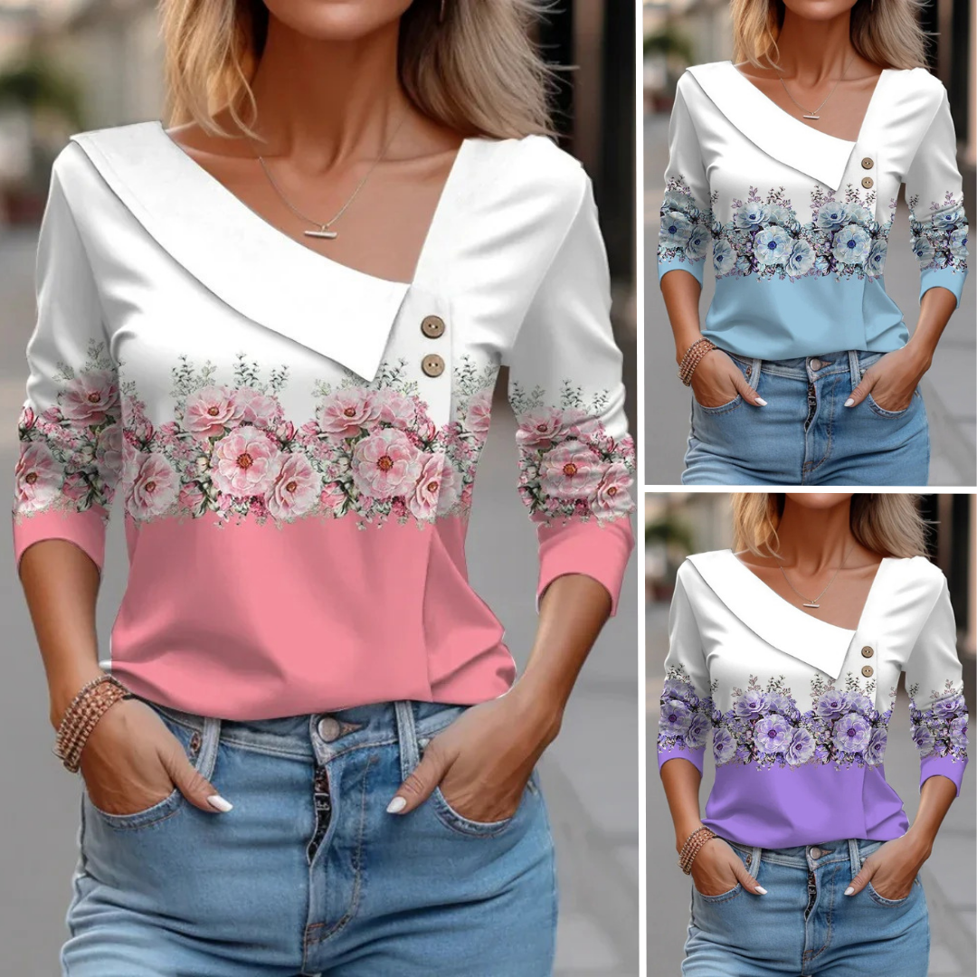 Kimberly Benn | Patterned Long Sleeve Blouse