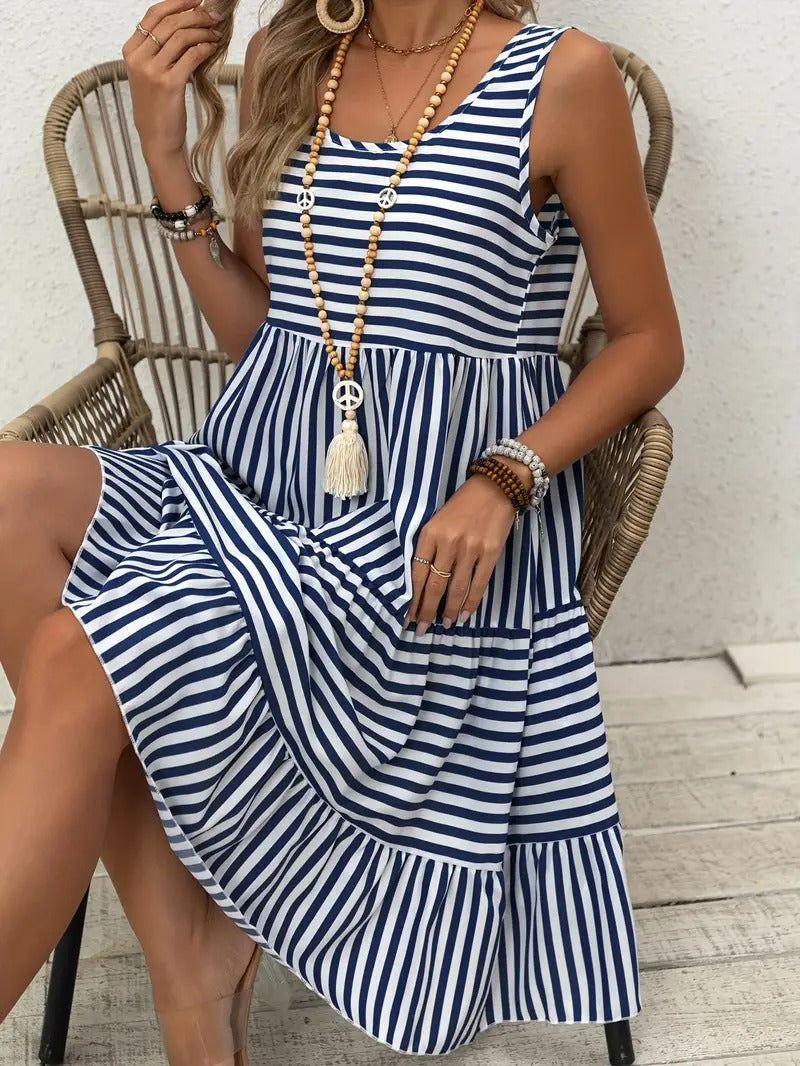 Kimberly Benn | Sleeveless Striped Sundress