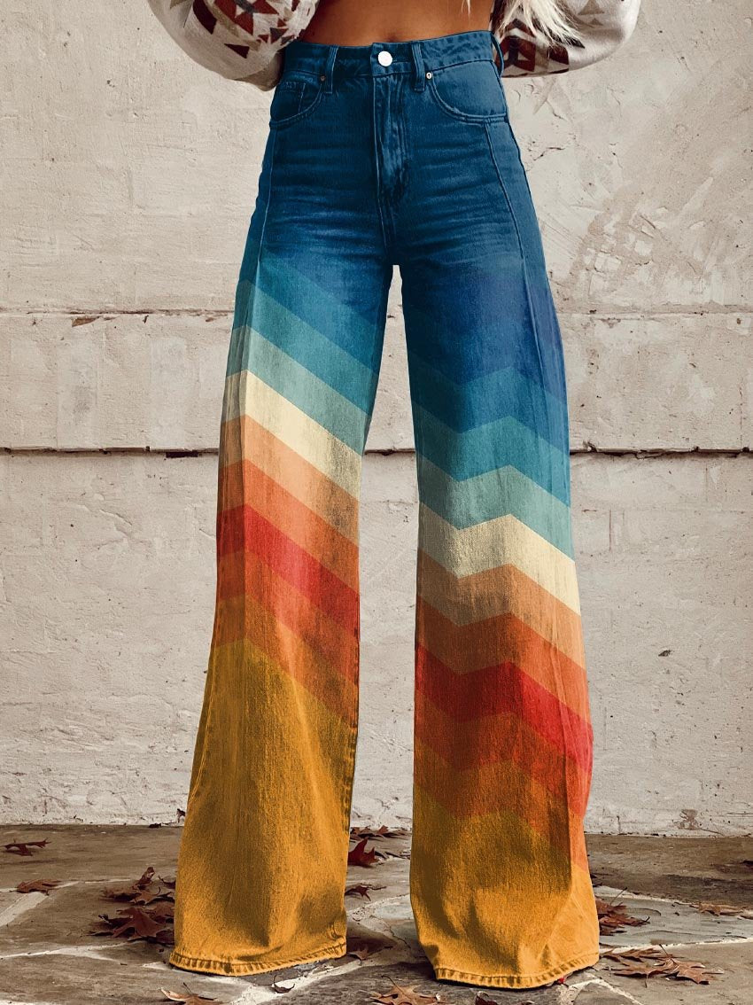 Kimberly Benn | Sunset Chevron Wide-Leg Pants